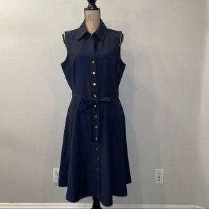 Sharagano New York Midi Dress Deep Navy